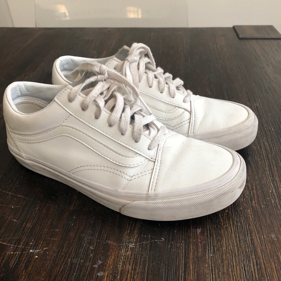 white leather vans size 6
